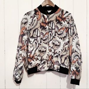 Vintage Alia Sport Abstract Pattern Zip Up Jacket. Size Medium.